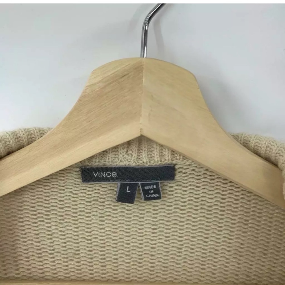 Vince Open Cardigan Sweater Duster Jacket Tan L - Picture 5 of 8